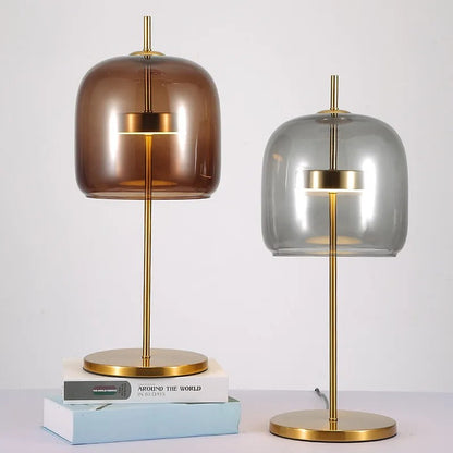 Lampe de Chevet en Verre et Métal – Design Italien