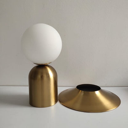 Lampe de Chevet en Laiton avec Boule Lumineuse