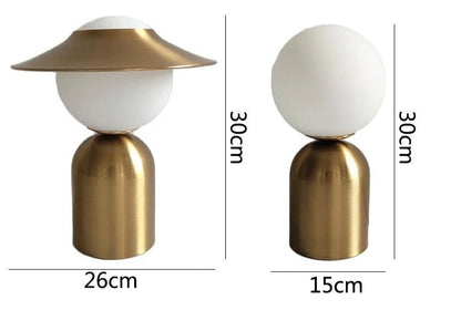 Lampe de Chevet en Laiton avec Boule Lumineuse