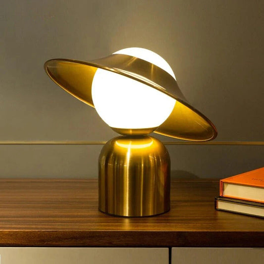 Lampe de Chevet en Laiton avec Boule Lumineuse