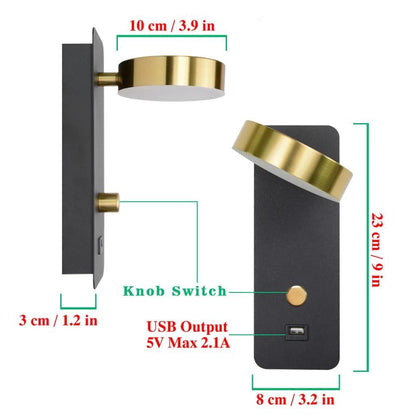 Lampe de Chevet Liseuse Design avec Port USB