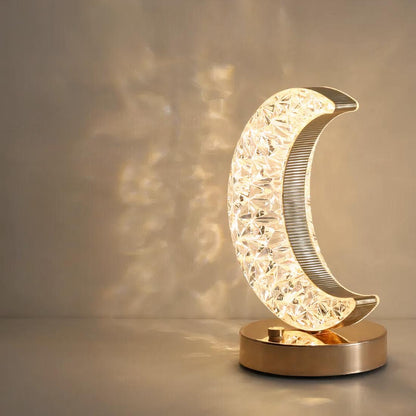 Lampe de Chevet Lune en Cristal avec Contrôle Tactile