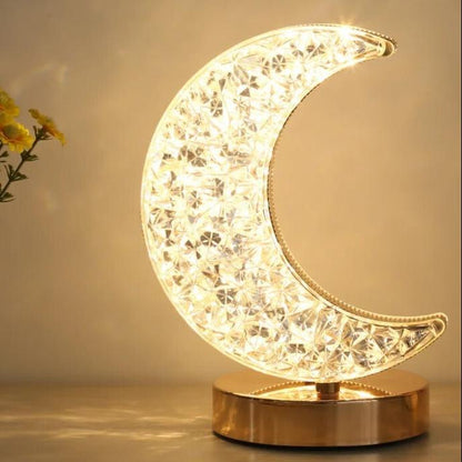 Lampe de Chevet Lune en Cristal avec Contrôle Tactile