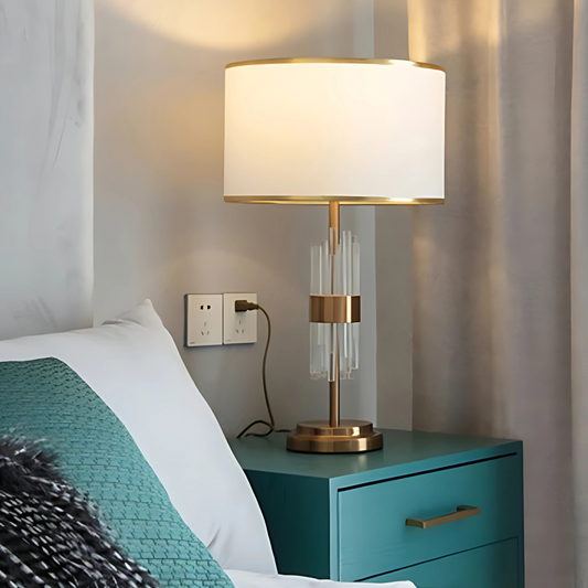 Lampe de Chevet Cristal et Métal Doré – Design Luxe