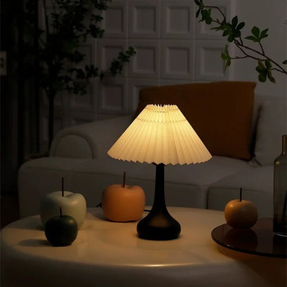 Lampe de Chevet Design à Abat-Jour Plissé