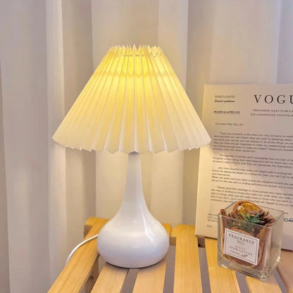 Lampe de Chevet Design à Abat-Jour Plissé