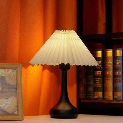 Lampe de Chevet Design à Abat-Jour Plissé