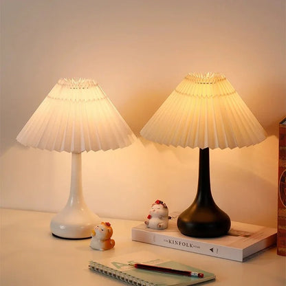 Lampe de Chevet Design à Abat-Jour Plissé