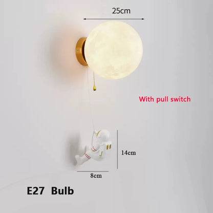 Lampe Murale Astronaute avec Globe Lunaire