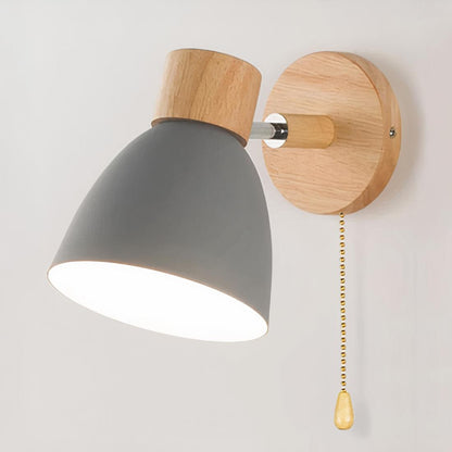Applique Murale de Chevet en Bois et Métal avec Interrupteur