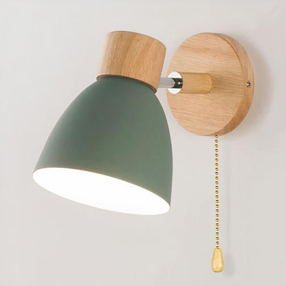 Applique Murale de Chevet en Bois et Métal avec Interrupteur