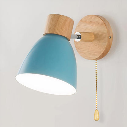 Applique Murale de Chevet en Bois et Métal avec Interrupteur