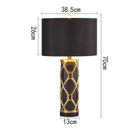 Lampe de Chevet Céramique Noir et Or