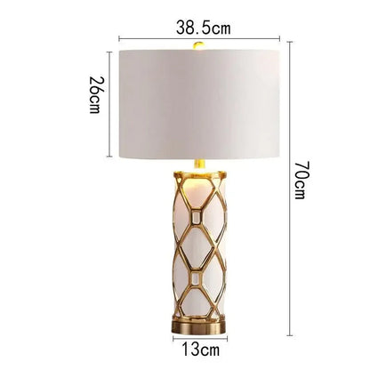 Lampe de Chevet Céramique Noir et Or