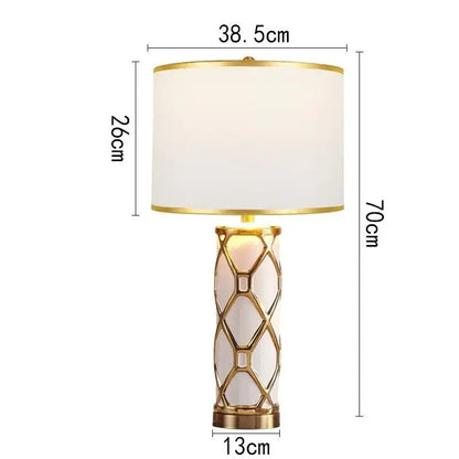 Lampe de Chevet Céramique Noir et Or