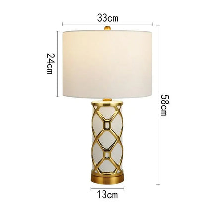 Lampe de Chevet Céramique Noir et Or