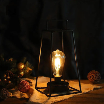 Lampe de chevet industrielle en fer noir avec minuterie