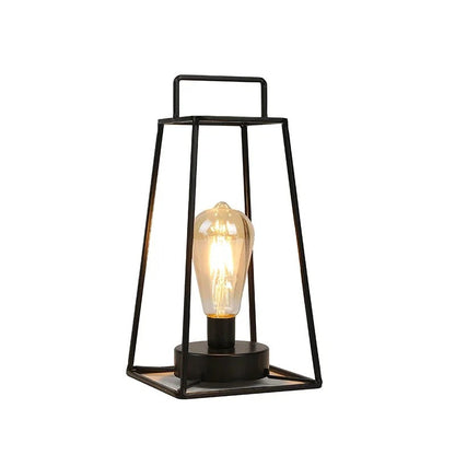 Lampe de chevet industrielle en fer noir avec minuterie