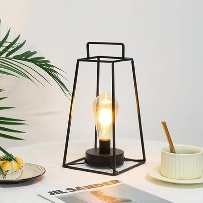 Lampe de chevet industrielle en fer noir avec minuterie