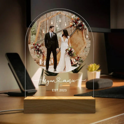 Lampe de Chevet Personnalisée Photo & Prénom