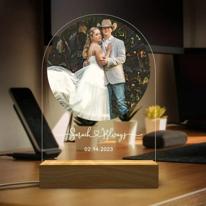 Lampe de Chevet Personnalisée Photo & Prénom