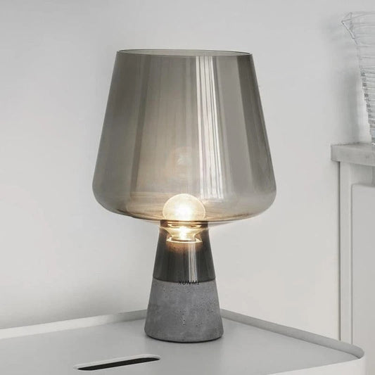 Lampe de Chevet en Ciment et Verre – Style Contemporain