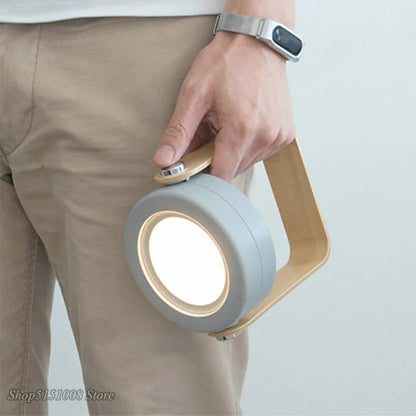 Lampe de Chevet Portable Pliable en Acrylique et Bois