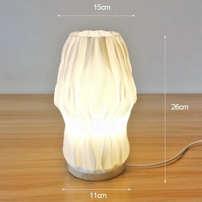 Lampe de Chevet Design en Bois et ABS – Blanc