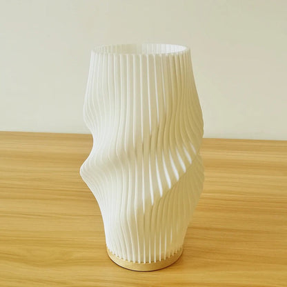 Lampe de Chevet Design en Bois et ABS – Blanc