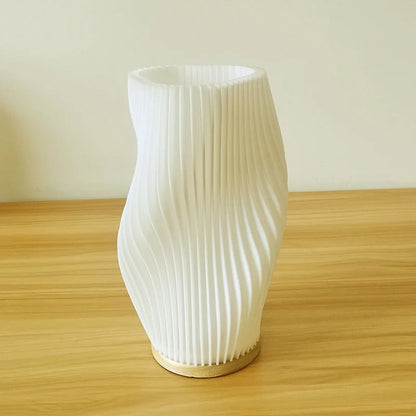 Lampe de Chevet Design en Bois et ABS – Blanc