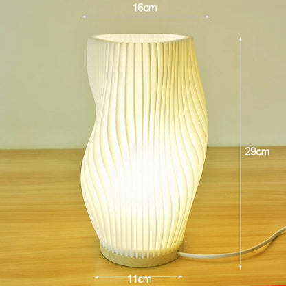 Lampe de Chevet Design en Bois et ABS – Blanc