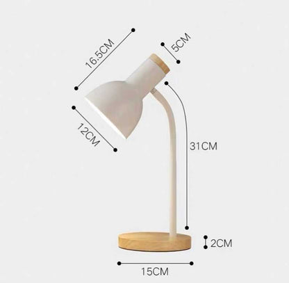 Lampe de Chevet de Lecture en Bois et Métal
