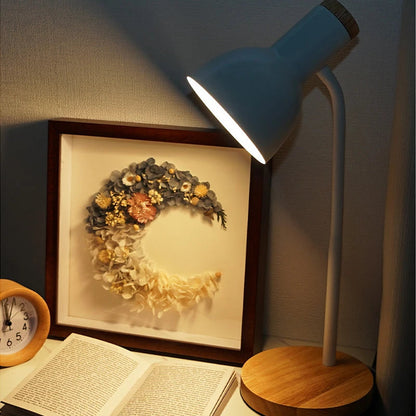 Lampe de Chevet de Lecture en Bois et Métal