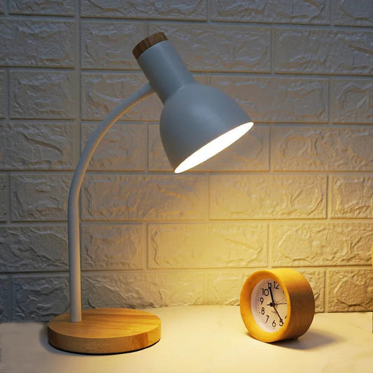 Lampe de Chevet de Lecture en Bois et Métal