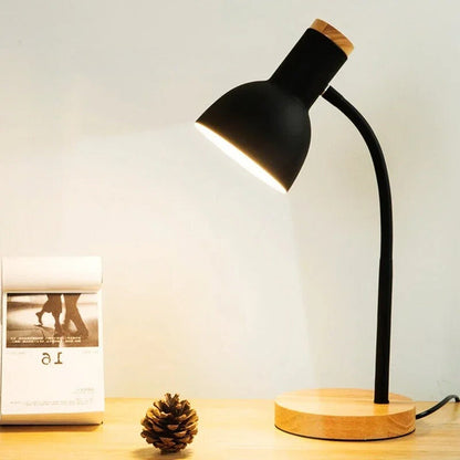 Lampe de Chevet de Lecture en Bois et Métal