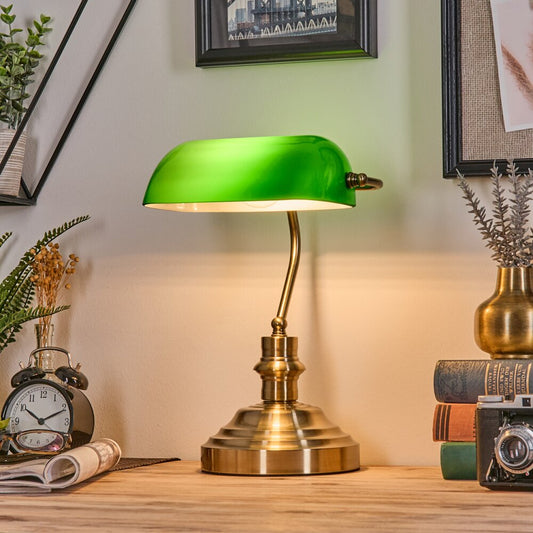Lampe de Chevet Rétro en Fer Forgé et Verre