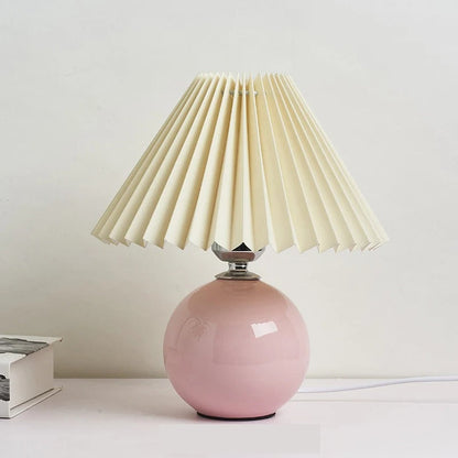 Lampe de Chevet Rose Poudré en Céramique et Tissu