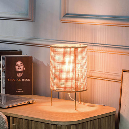 Lampe de chevet en rotin, bois et osier – Style bohème