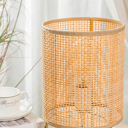 Lampe de chevet en rotin, bois et osier – Style bohème