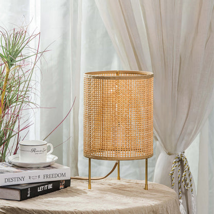 Lampe de chevet en rotin, bois et osier – Style bohème