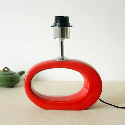 Lampe de Chevet Rouge en Céramique et Tissu