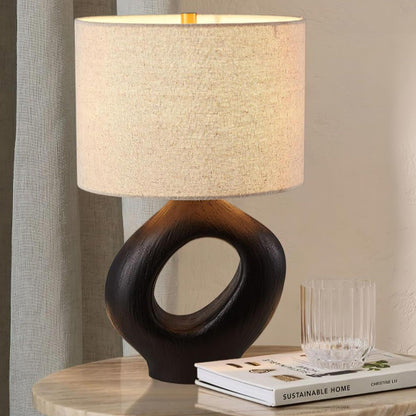 Lampe de Chevet Scandinave en Céramique et Tissu
