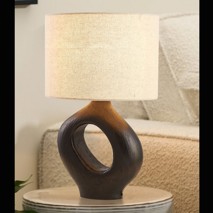 Lampe de Chevet Scandinave en Céramique et Tissu