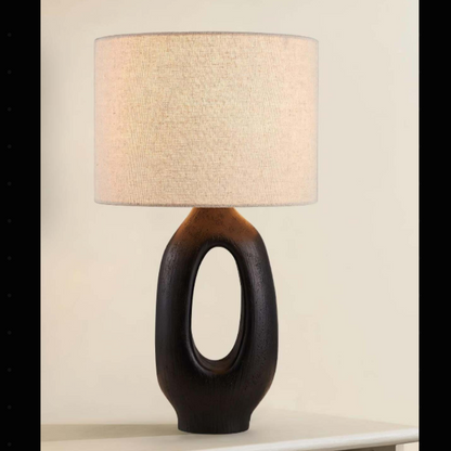 Lampe de Chevet Scandinave en Céramique et Tissu