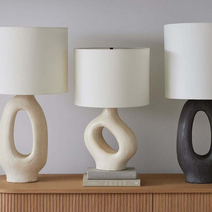 Lampe de Chevet Scandinave en Céramique et Tissu