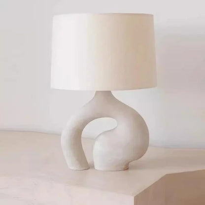 Lampe de Chevet Scandinave en Céramique et Tissu