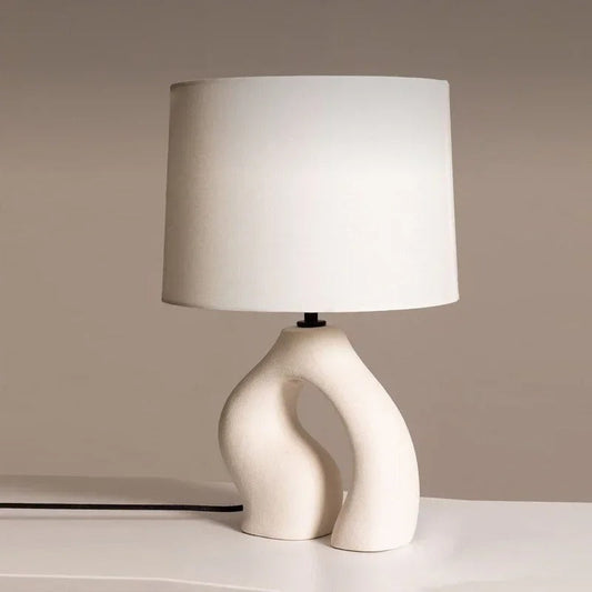 Lampe de Chevet Scandinave en Céramique et Tissu