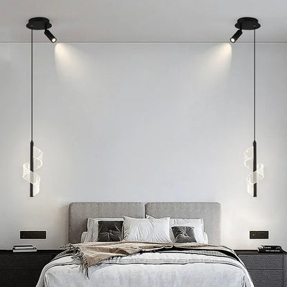 Lampe de Chevet Suspendue au Plafond – Noir ou Doré