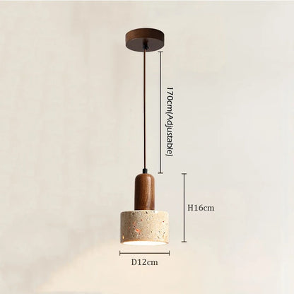 Lampe de Chevet Suspendue Travertin et Bois
