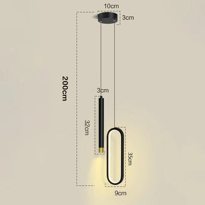 Lampe de Chevet Suspendue au Plafond – Noir ou Doré
